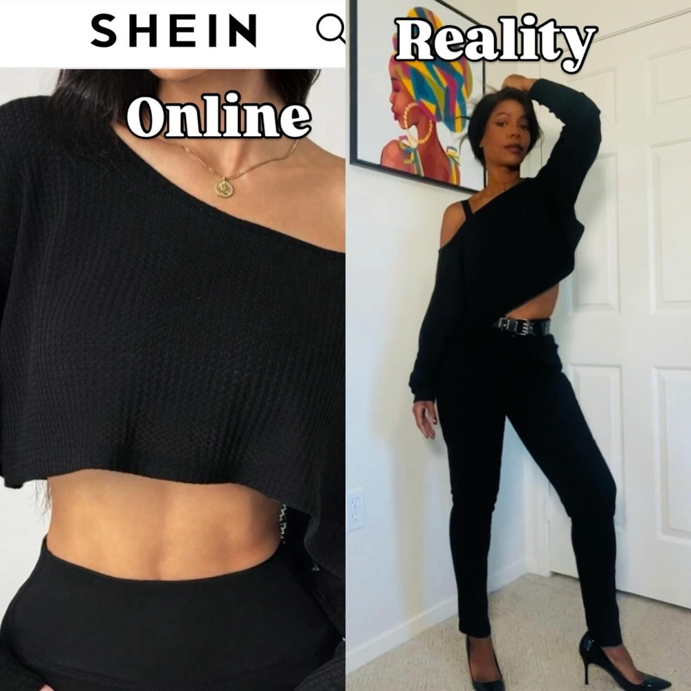 SHEIN Black Off-Shoulder Sweater